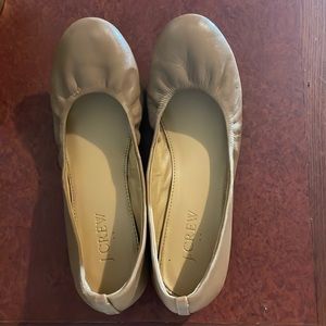 J. Crew Tan Leather Ballet Classy Flats, Size 6.